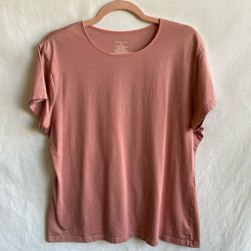 Merona blush pink round neck tee, size XXL